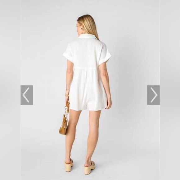 Vestique white Romper with Pockets - Picture 3 of 11